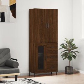 Tall oak brown plywood sideboard 69.5x34x180 cm by vidaXL, Sideboards - Ref: Foro24-3195970, Price: 175,75 €, Discount: %