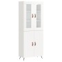 Aparador alto madera contrachapada blanco brillo 69,5x34x180 cm de vidaXL, Aparadores - Ref: Foro24-3198187, Precio: 166,99 €...