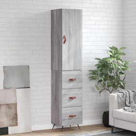 Aparador alto madera contrachapada gris Sonoma 34,5x34x180 cm de vidaXL, Aparadores - Ref: Foro24-3198831, Precio: 108,99 €, ...