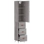 Aparador alto madera contrachapada gris Sonoma 34,5x34x180 cm de vidaXL, Aparadores - Ref: Foro24-3198831, Precio: 108,99 €, ...