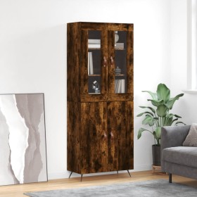 Tall smoked oak plywood highboard 69.5x34x180 cm by vidaXL, Sideboards - Ref: Foro24-3198190, Price: 157,99 €, Discount: %