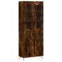 Aparador alto madera contrachapada roble ahumado 69,5x34x180 cm de vidaXL, Aparadores - Ref: Foro24-3198190, Precio: 158,39 €...