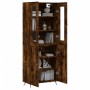 Aparador alto madera contrachapada roble ahumado 69,5x34x180 cm de vidaXL, Aparadores - Ref: Foro24-3198190, Precio: 158,39 €...