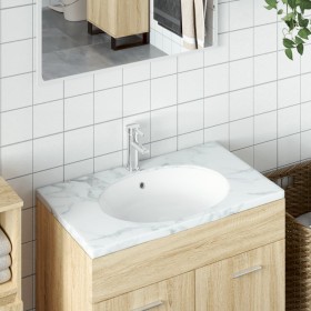 Lavabo de baño ovalado cerámica blanco 43x35x19 cm de vidaXL, Lavabos - Ref: Foro24-153718, Precio: 71,03 €, Descuento: %