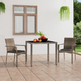 Garden chairs with cushions 2 units gray synthetic rattan by vidaXL, Garden chairs - Ref: Foro24-319882, Price: 114,99 €, Dis...