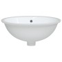 Lavabo de baño ovalado cerámica blanco 47x39x21 cm de vidaXL, Lavabos - Ref: Foro24-153719, Precio: 59,53 €, Descuento: %