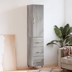 Tall Sonoma gray plywood sideboard 34.5x34x180 cm by vidaXL, Sideboards - Ref: Foro24-3198839, Price: 108,02 €, Discount: %