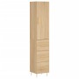 Aparador de madera contrachapada roble Sonoma 34,5x34x180 cm de vidaXL, Aparadores - Ref: Foro24-3198844, Precio: 106,99 €, D...