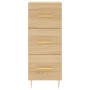 Aparador de madera contrachapada roble Sonoma 34,5x34x180 cm de vidaXL, Aparadores - Ref: Foro24-3198844, Precio: 106,99 €, D...