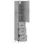 Aparador de madera contrachapada gris hormigón 34,5x34x180 cm de vidaXL, Aparadores - Ref: Foro24-3198829, Precio: 105,99 €, ...