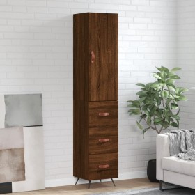 Tall brown oak plywood sideboard 34.5x34x180 cm by vidaXL, Sideboards - Ref: Foro24-3198832, Price: 109,99 €, Discount: %