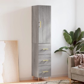 Aparador alto madera contrachapada gris Sonoma 34,5x34x180 cm de vidaXL, Aparadores - Ref: Foro24-3198847, Precio: 108,99 €, ...