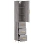 Aparador alto madera contrachapada gris Sonoma 34,5x34x180 cm de vidaXL, Aparadores - Ref: Foro24-3198847, Precio: 109,06 €, ...