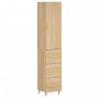 Aparador de madera contrachapada roble Sonoma 34,5x34x180 cm de vidaXL, Aparadores - Ref: Foro24-3198836, Precio: 103,73 €, D...