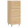 Aparador de madera contrachapada roble Sonoma 34,5x34x180 cm de vidaXL, Aparadores - Ref: Foro24-3198836, Precio: 103,73 €, D...