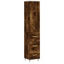 Aparador de madera contrachapada roble ahumado 34,5x34x180 cm de vidaXL, Aparadores - Ref: Foro24-3198838, Precio: 109,44 €, ...