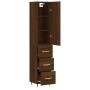 Tall brown oak plywood sideboard 34.5x34x180 cm by vidaXL, Sideboards - Ref: Foro24-3198840, Price: 109,37 €, Discount: %