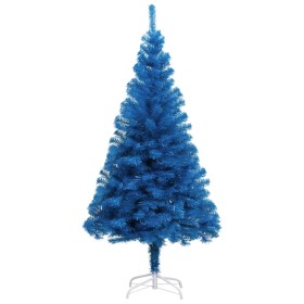 Árbol de Navidad artificial con soporte azul PVC 150 cm