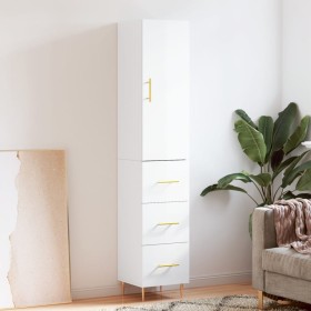 Tall white glossy plywood sideboard 34.5x34x180 cm by vidaXL, Sideboards - Ref: Foro24-3198843, Price: 120,99 €, Discount: %