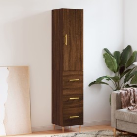 Tall oak brown plywood highboard 34.5x34x180 cm by vidaXL, Sideboards - Ref: Foro24-3198848, Price: 108,99 €, Discount: %