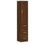 Aparador alto madera contrachapada roble marrón 34,5x34x180 cm de vidaXL, Aparadores - Ref: Foro24-3198848, Precio: 109,20 €,...