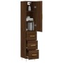 Tall oak brown plywood highboard 34.5x34x180 cm by vidaXL, Sideboards - Ref: Foro24-3198848, Price: 109,20 €, Discount: %