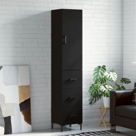 Aparador de madera contrachapada negro 34,5x34x180 cm de vidaXL, Aparadores - Ref: Foro24-3198850, Precio: 113,99 €, Descuent...