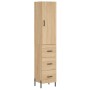 Aparador de madera contrachapada roble Sonoma 34,5x34x180 cm de vidaXL, Aparadores - Ref: Foro24-3198860, Precio: 117,99 €, D...