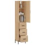 Aparador de madera contrachapada roble Sonoma 34,5x34x180 cm de vidaXL, Aparadores - Ref: Foro24-3198860, Precio: 117,99 €, D...