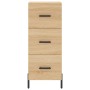 Aparador de madera contrachapada roble Sonoma 34,5x34x180 cm de vidaXL, Aparadores - Ref: Foro24-3198860, Precio: 117,99 €, D...