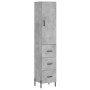 Aparador de madera contrachapada gris hormigón 34,5x34x180 cm de vidaXL, Aparadores - Ref: Foro24-3198861, Precio: 118,56 €, ...