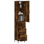 Aparador de madera contrachapada roble ahumado 34,5x34x180 cm de vidaXL, Aparadores - Ref: Foro24-3198854, Precio: 106,78 €, ...