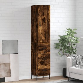 Aparador de madera contrachapada roble ahumado 34,5x34x180 cm de vidaXL, Aparadores - Ref: Foro24-3198862, Precio: 115,99 €, ...