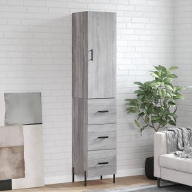 Tall Sonoma gray plywood sideboard 34.5x34x180 cm by vidaXL, Sideboards - Ref: Foro24-3198863, Price: 119,97 €, Discount: %