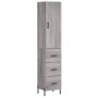 Aparador alto madera contrachapada gris Sonoma 34,5x34x180 cm de vidaXL, Aparadores - Ref: Foro24-3198863, Precio: 119,97 €, ...