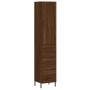 Aparador alto madera contrachapada roble marrón 34,5x34x180 cm de vidaXL, Aparadores - Ref: Foro24-3198864, Precio: 120,75 €,...