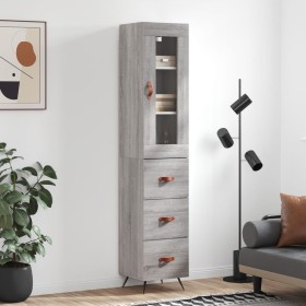 Tall Sonoma gray plywood sideboard 34.5x34x180 cm by vidaXL, Sideboards - Ref: Foro24-3199215, Price: 111,93 €, Discount: %