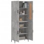 Aparador alto madera contrachapada gris hormigón 69,5x34x180 cm de vidaXL, Aparadores - Ref: Foro24-3199557, Precio: 142,03 €...