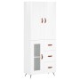 Aparador alto madera contrachapada blanco brillo 69,5x34x180 cm de vidaXL, Aparadores - Ref: Foro24-3199915, Precio: 167,77 €...