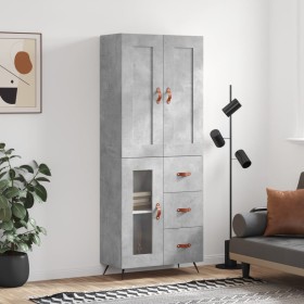 Concrete gray plywood tall sideboard 69.5x34x180 cm by vidaXL, Sideboards - Ref: Foro24-3199917, Price: 152,99 €, Discount: %