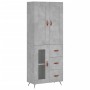 Aparador alto madera contrachapada gris hormigón 69,5x34x180 cm de vidaXL, Aparadores - Ref: Foro24-3199917, Precio: 152,82 €...