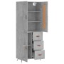 Aparador alto madera contrachapada gris hormigón 69,5x34x180 cm de vidaXL, Aparadores - Ref: Foro24-3199917, Precio: 152,82 €...