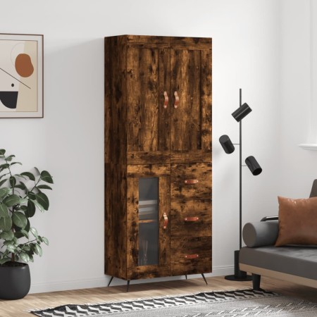 Aparador alto madera contrachapada roble ahumado 69,5x34x180 cm de vidaXL, Aparadores - Ref: Foro24-3199918, Precio: 152,99 €...