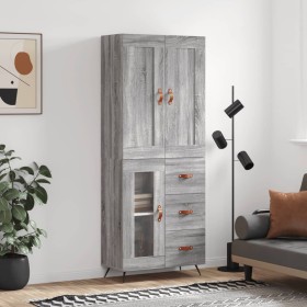 Aparador alto madera contrachapada gris sonoma 69,5x34x180 cm de vidaXL, Aparadores - Ref: Foro24-3199919, Precio: 156,99 €, ...