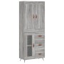 Aparador alto madera contrachapada gris sonoma 69,5x34x180 cm de vidaXL, Aparadores - Ref: Foro24-3199919, Precio: 156,99 €, ...