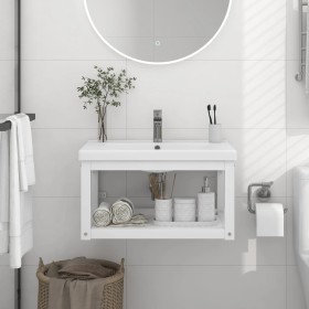 Estructura de lavabo suspendido hierro blanco 59x38x31 cm de vidaXL, Tocadores de baño - Ref: Foro24-338491, Precio: 37,12 €,...