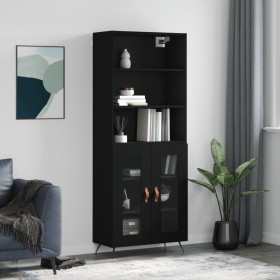 Aparador alto madera contrachapada negro 69,5x34x180 cm de vidaXL, Aparadores - Ref: Foro24-3189286, Precio: 146,99 €, Descue...