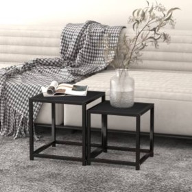 Coffee tables 2 units black MDF by vidaXL, Side tables - Ref: Foro24-331658, Price: 36,93 €, Discount: %