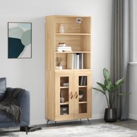 High oak-colored plywood sideboard 69.5x34x180 cm by vidaXL, Sideboards - Ref: Foro24-3189288, Price: 139,33 €, Discount: %