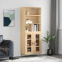 Aparador alto madera contrachapada color roble 69,5x34x180 cm de vidaXL, Aparadores - Ref: Foro24-3189288, Precio: 141,86 €, ...